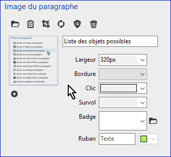 menu gestion image
